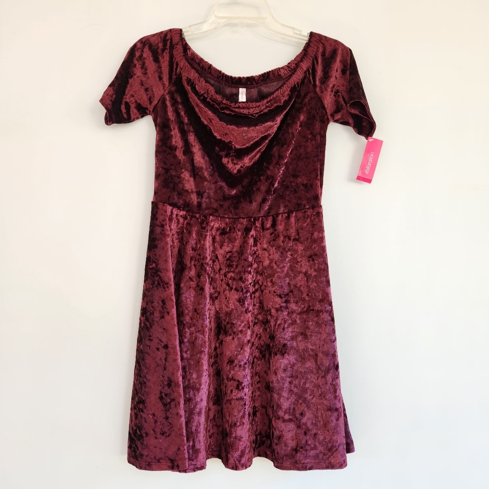 Elegant Velvet Kids Dress in Rich Burgundy